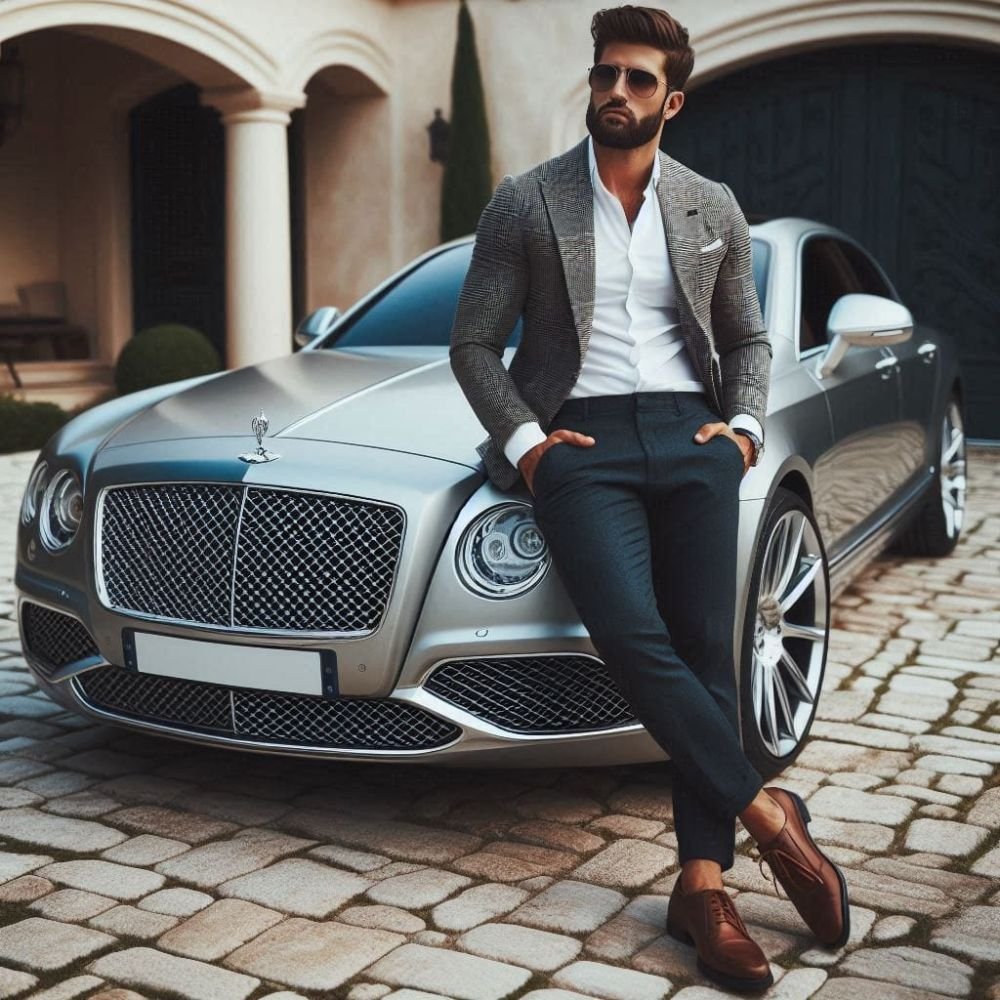 a man sitting on a car